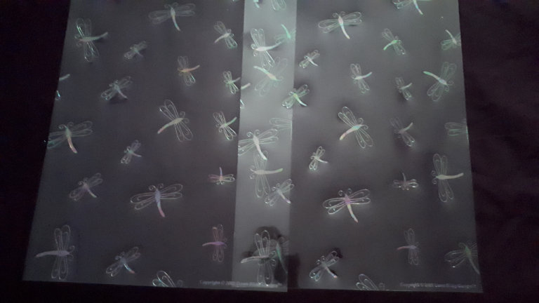 Crafting A4 Acrylic Patterned Sheets  - Coloured Dragonflies 