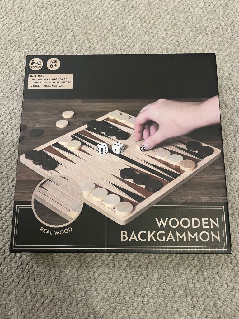 Wooden backgammon game brand new 