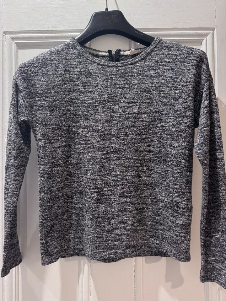 Esprit grey silver long sleeve top size XS 6 8