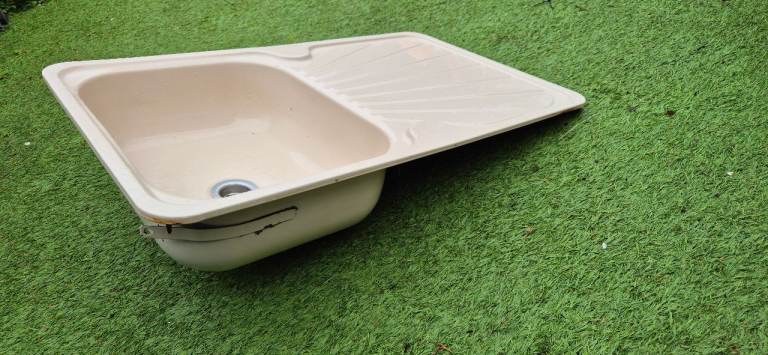 Sink with drainer for caravan, camper or motorhome boat - various colours.