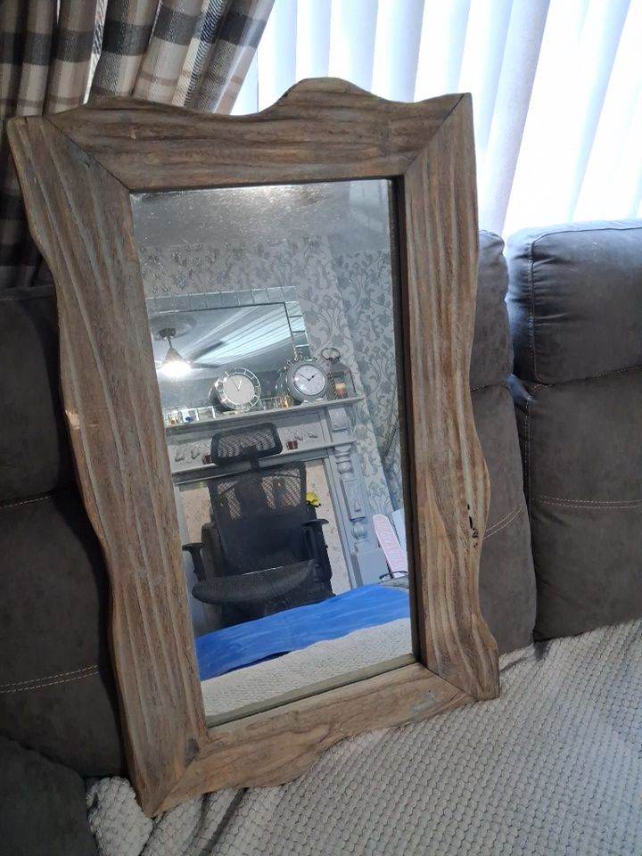 Brand new driftwood wall mirror  Never used Size 89cm tall x 51cm