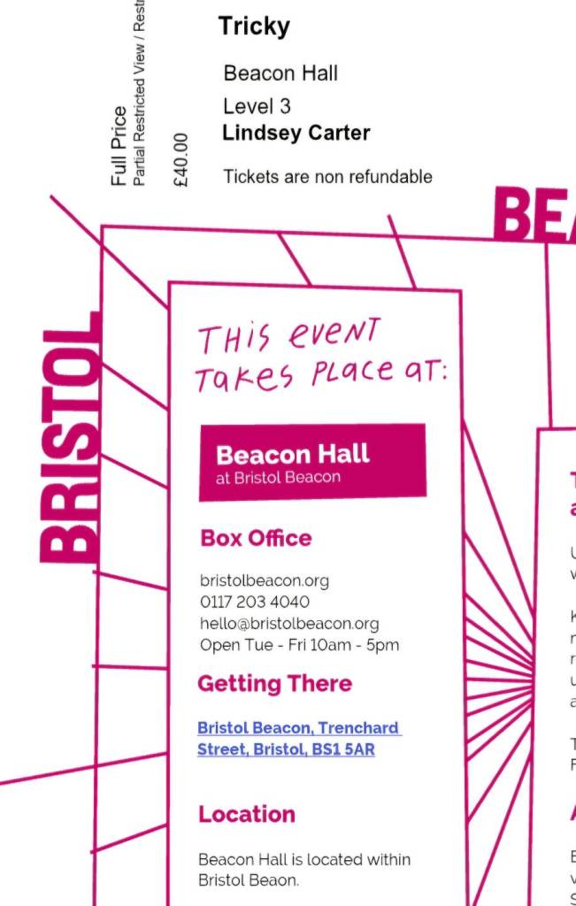 Tricky this sunday x2 tickets