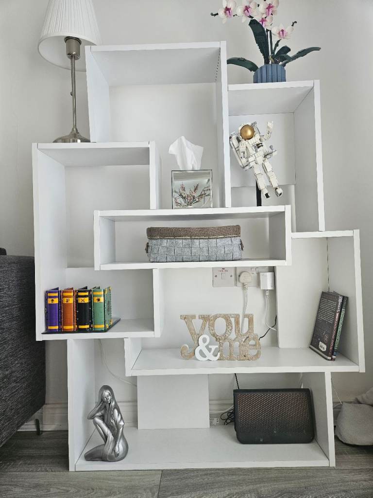 White shelving bookcase style furniture