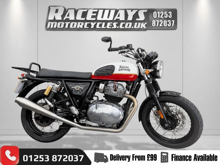ROYAL ENFIELD INTERCEPTOR 650, 2022 22 REG, 10,082 MILES, WHITE USED MOTORCYCLE 