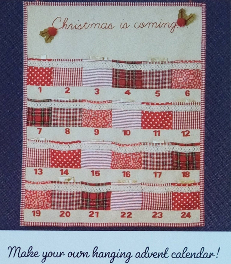 Hanging Advent Calendar Kit Craft Sewing Reusable Needlework DIY