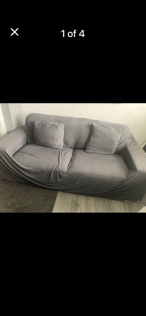 FREE 3 seater grey faux leather sofas collection Billericay 