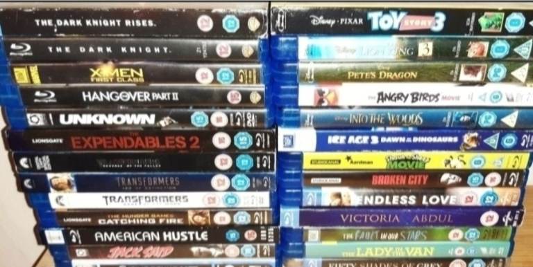 87 Blu Ray's, Xbox Slim Hard Drive etc