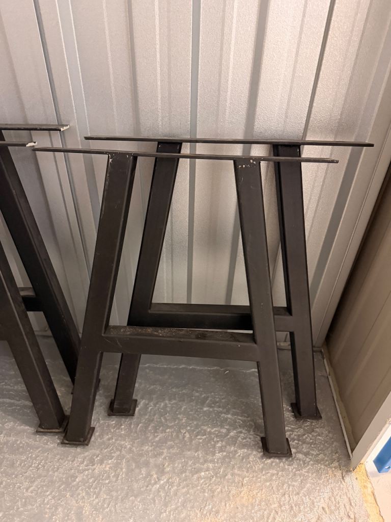 Industrial Steel Table Legs – 3 Matching Pairs – Great Condition