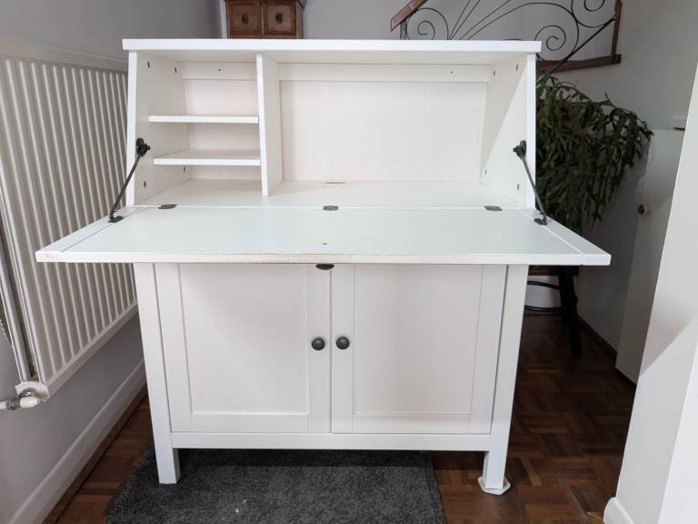 IKEA White Solid Wood Hemnes Bureau / Desk