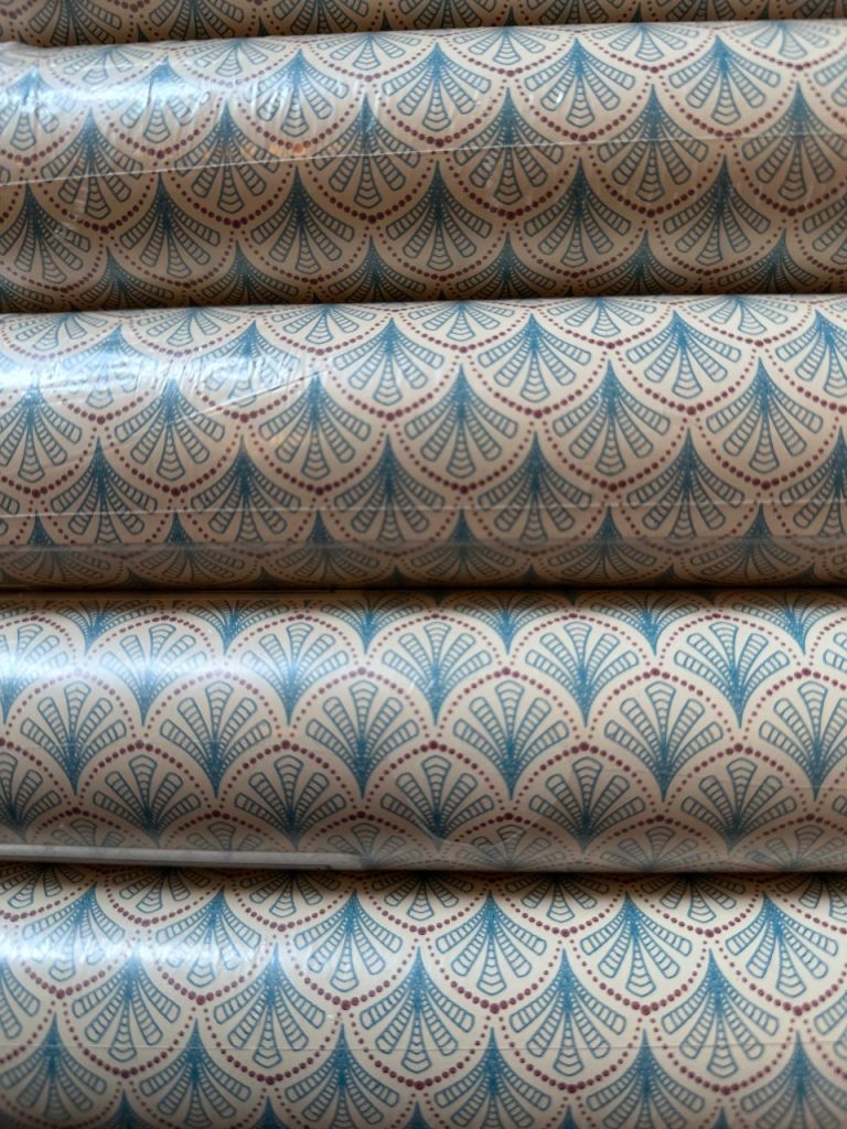 Laura Ashley Palmetto vintage wallpaper 7 rolls Art Deco fan pattern unopened batch