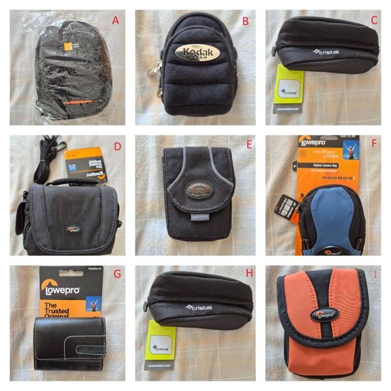 Lots of new bags camera bags or device bags - Lowepro, CaseLogic and Samsonite - prices from £2