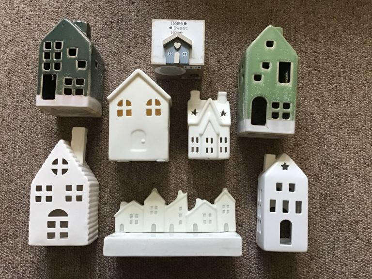 Candle holder houses x 8