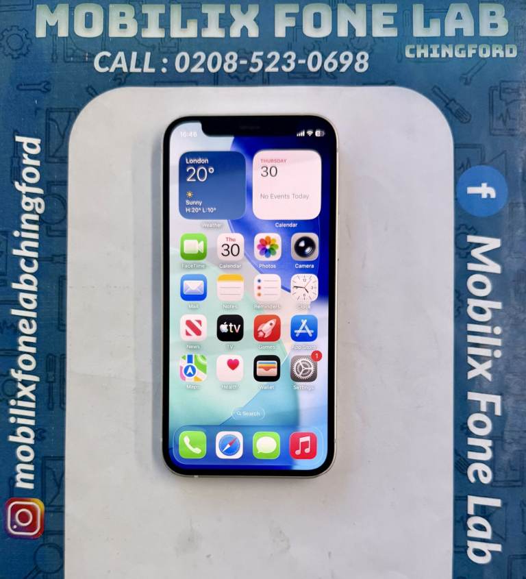 Apple iPhone 12 Mini 64GB White Unlocked Battery Health 100% iOS 26.4.2 Good Working Condition