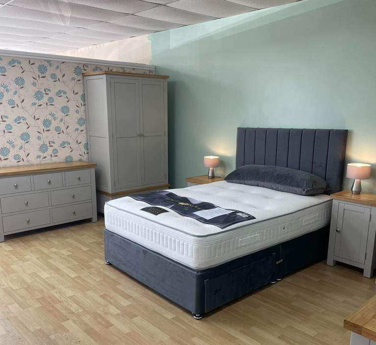 📢🚛 PLUSH VELVET Double Divan Bed Base With Mattress BRAND NEW Order Now Cash On Delivery