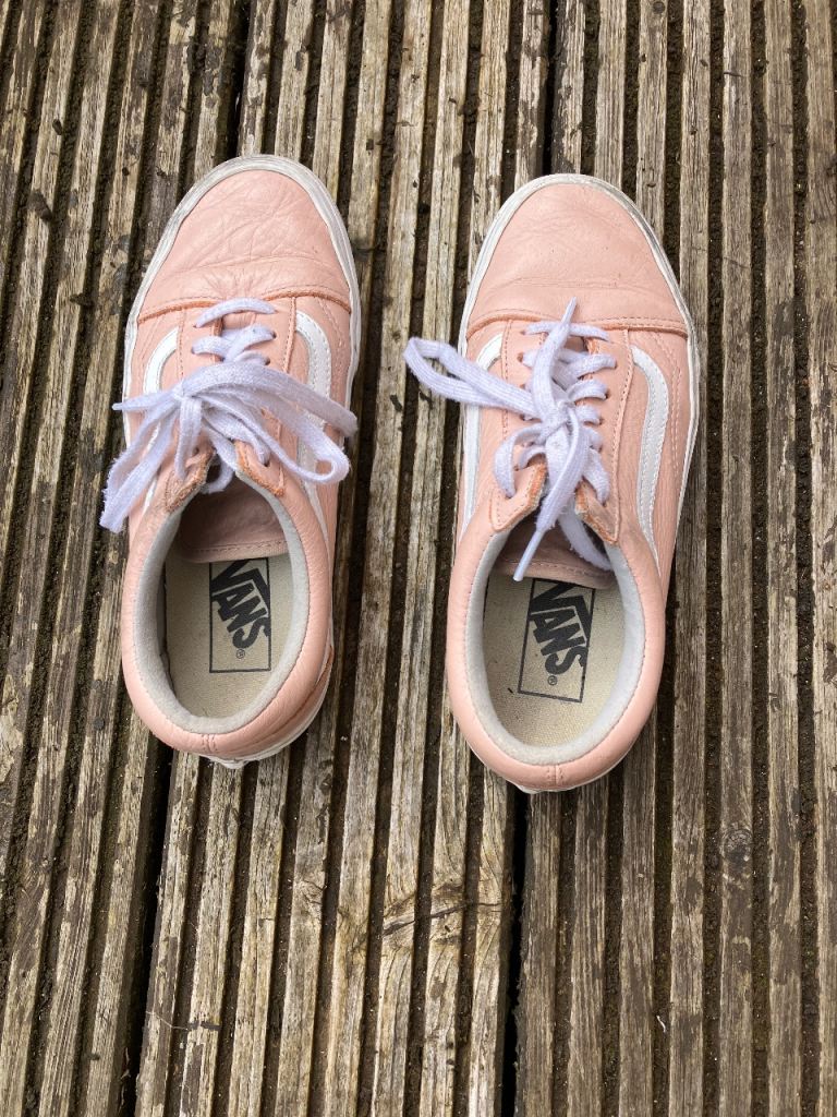 Pink Leather Vans Old Skool Trainers –size  uk 5 