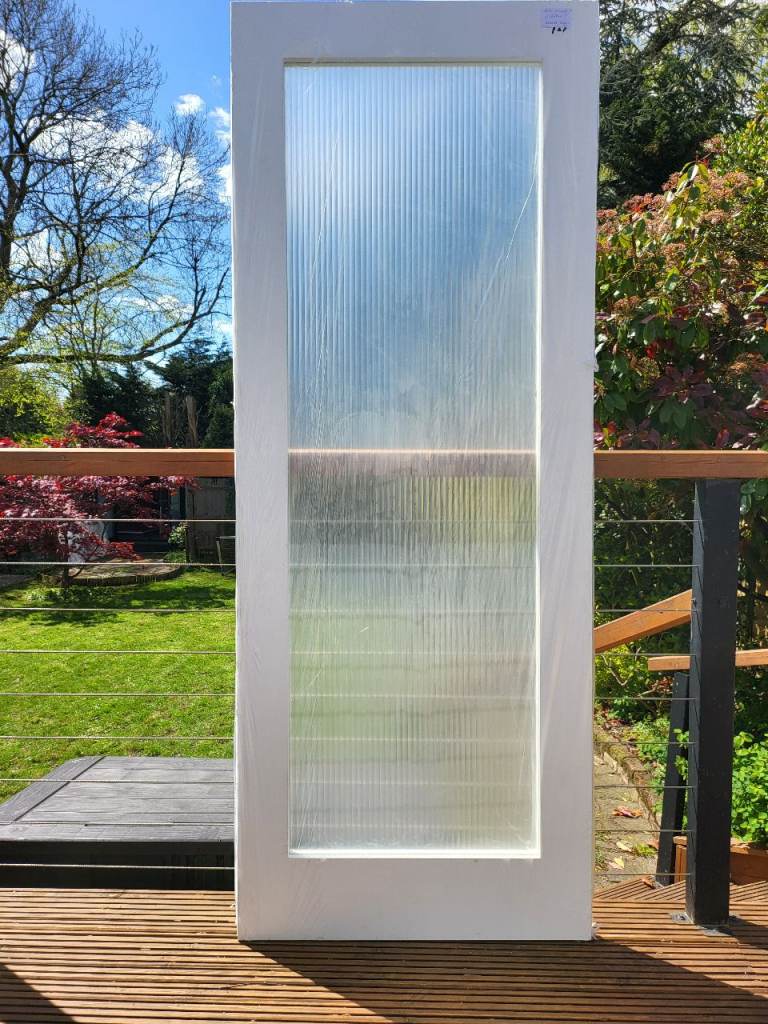 White Internal Glazed Door Pair or 2 single doors