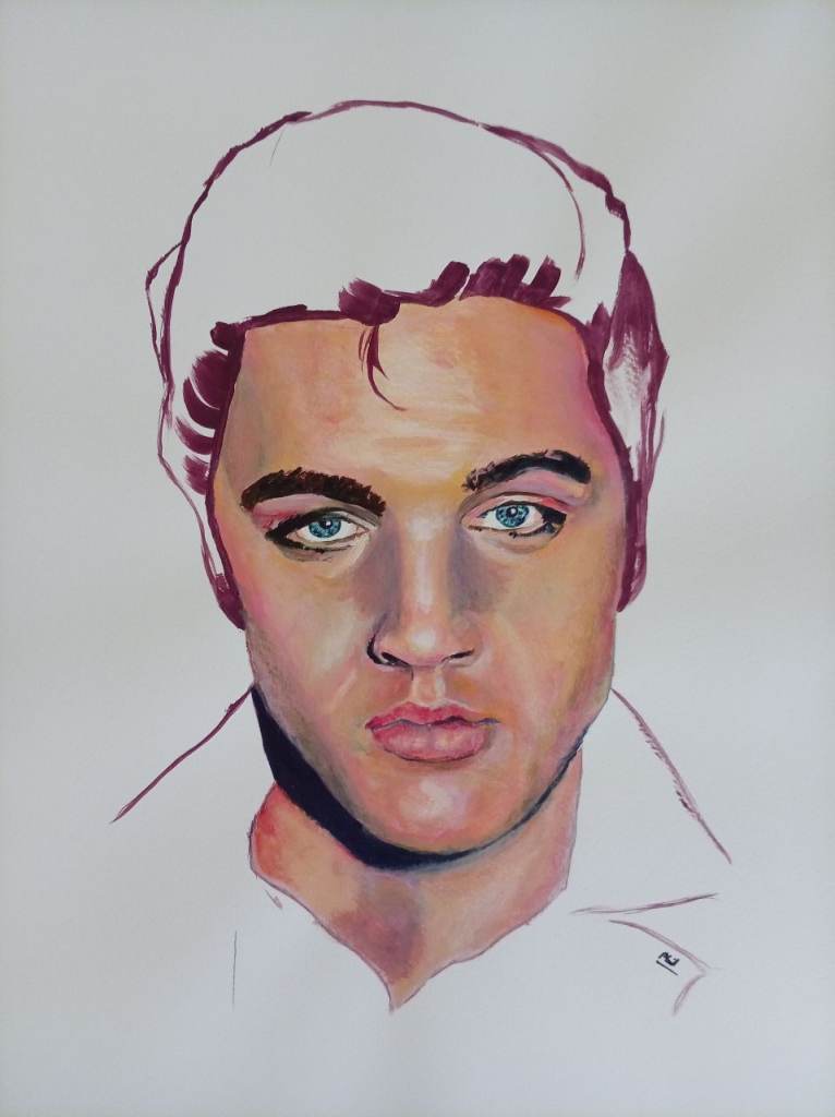 Large Original ELVIS portrait painting - NOT a print. MUST SEE!! 