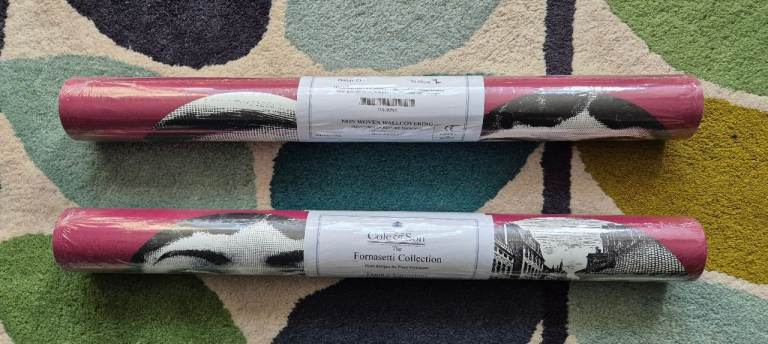 Cole & Son. Fornasetti “Tema e Variazioni” wallpaper – 2 rolls – burgundy – new/sealed (same batch)