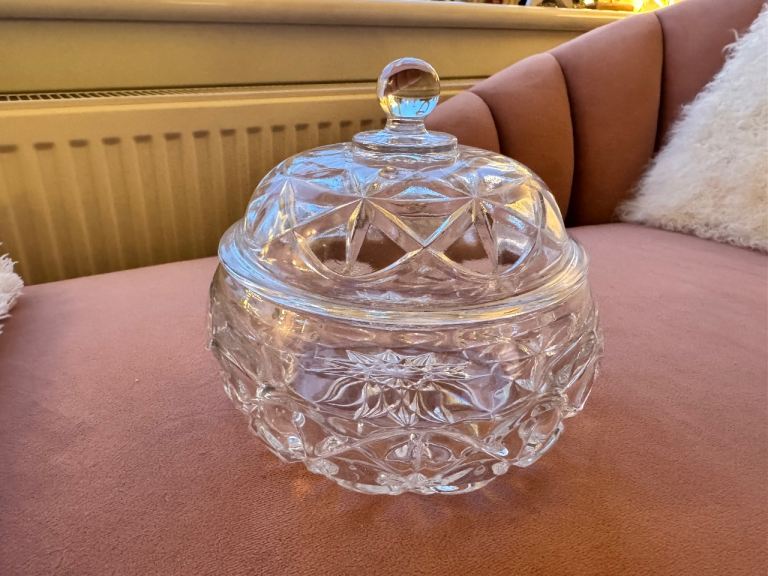 Medium sized glass lidded bowl