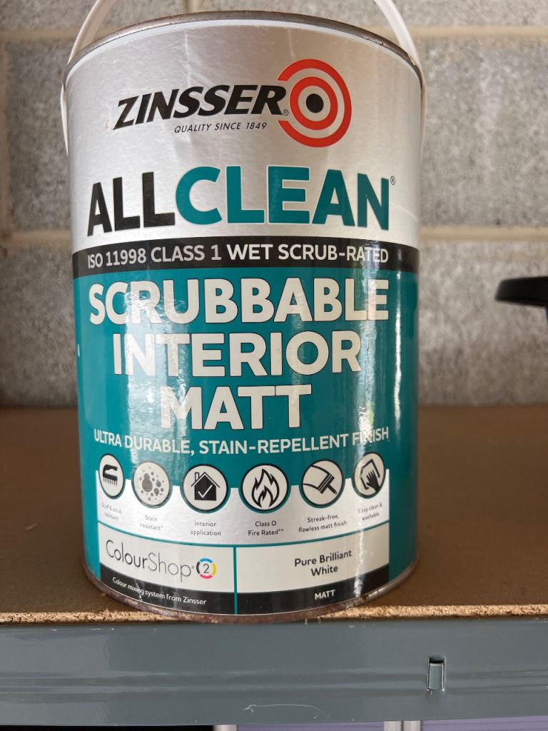 Zinsser AllClean Scrubbable Interior Matt Paint – Pure Brilliant White