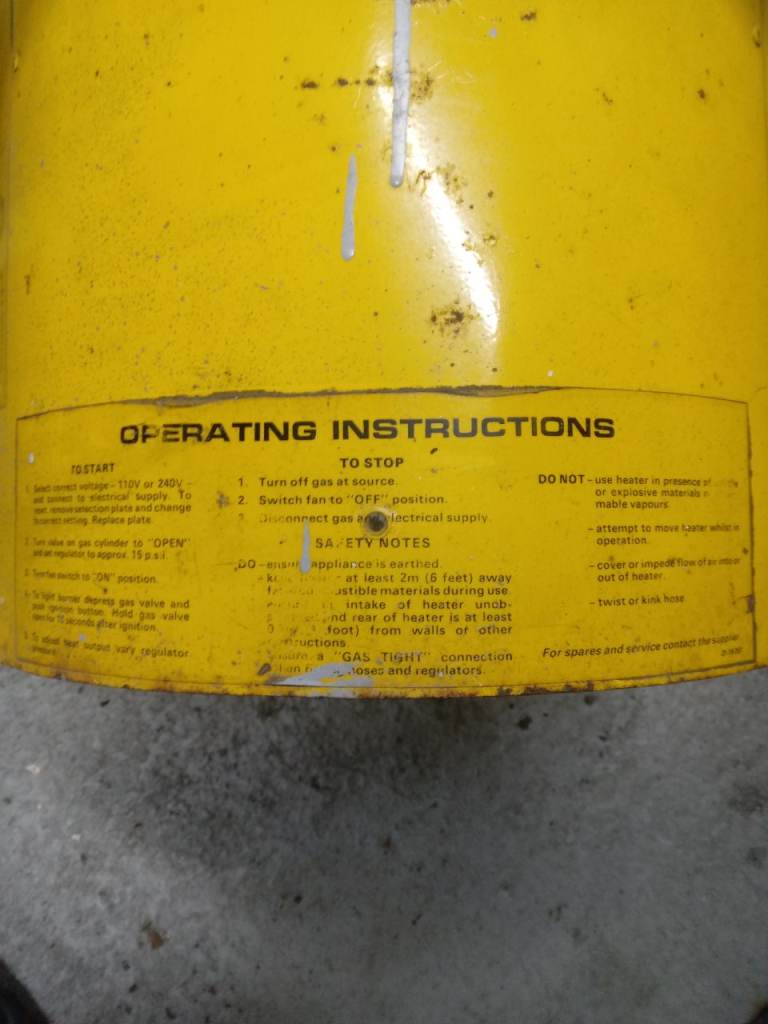 Garage Gas space heater