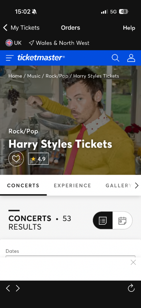 🪩 Harry style tickets x2 26th June 🪩
