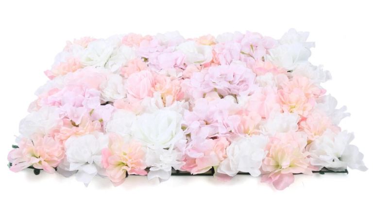 **Reduced** flowers backdrop - artificial rose /grass wall panel