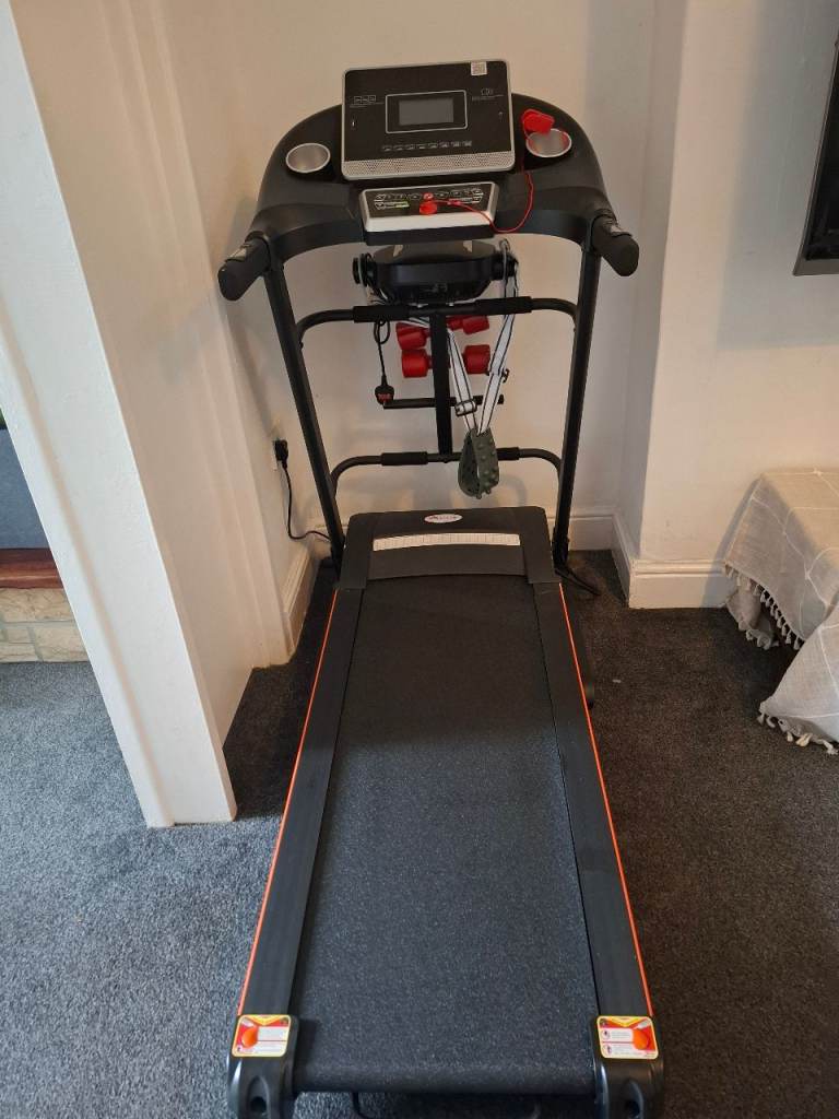 Black Electric Home Treadmill - Folds Away, Good Condition