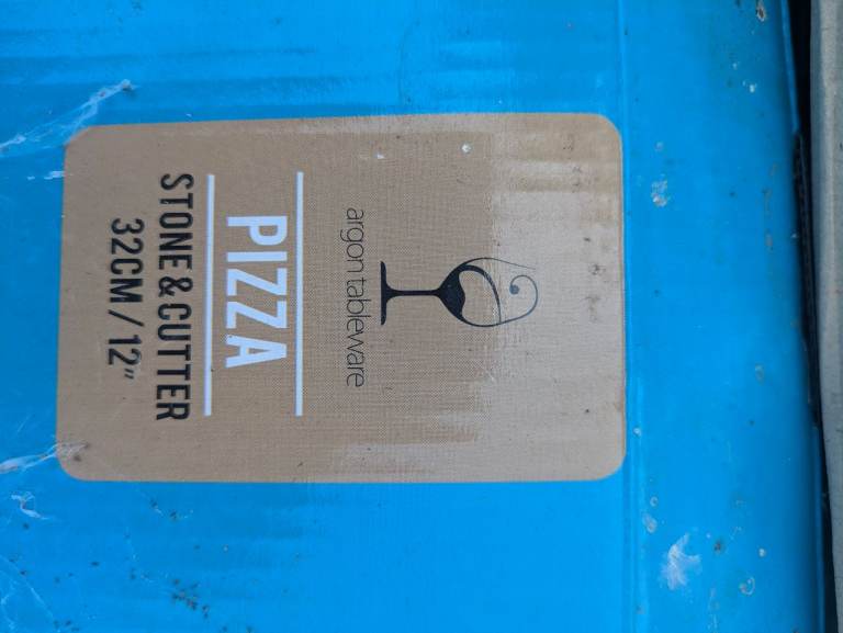 New Argon Tableware Pizza Stone & Cutter Set 32cm