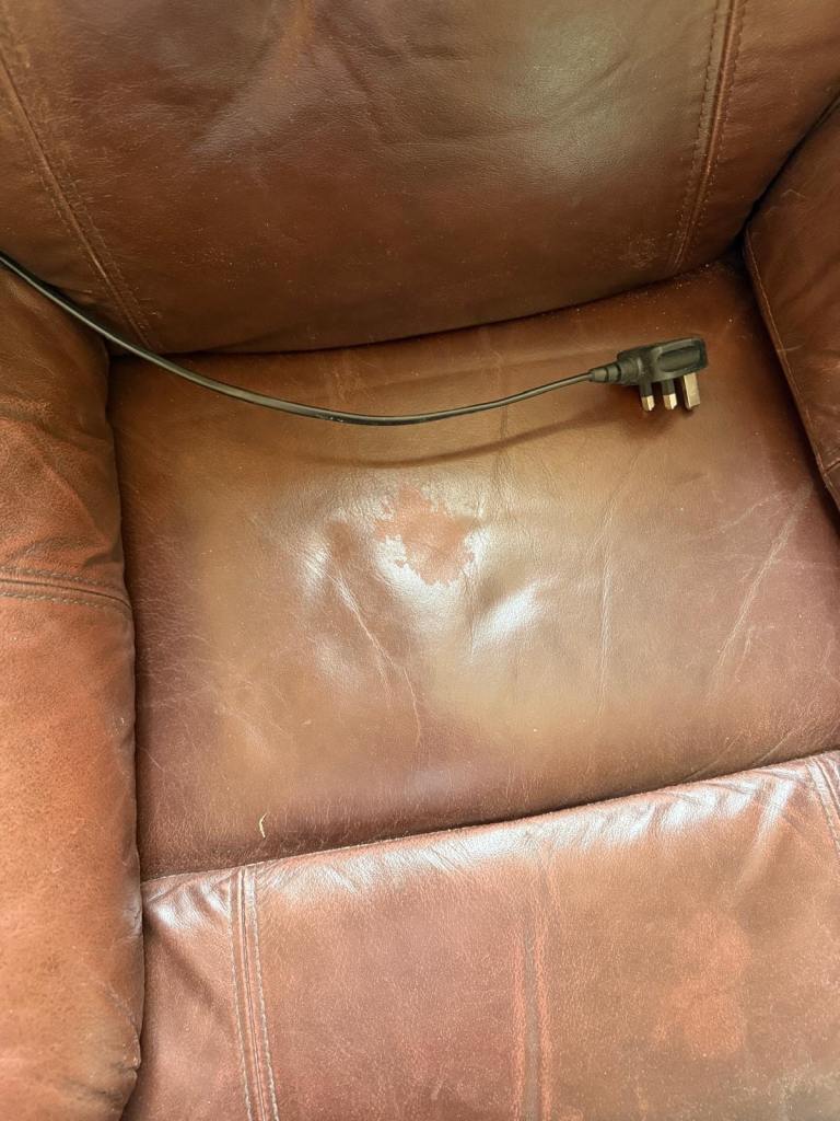 Two brown leather reclining armchairs FREE 