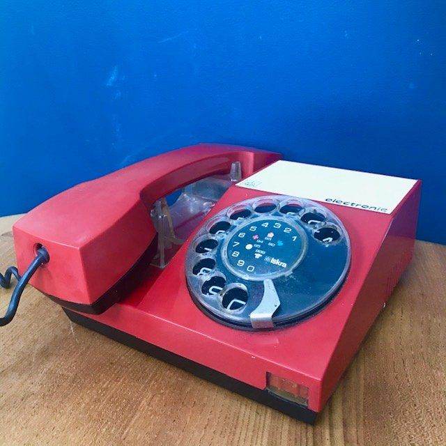 VINTAGE 1970S ROTARY DIAL TELEPHONE, ISKRA ETA KRANJ 31, YUGOSLAVIA, MID CENTURY RETRO