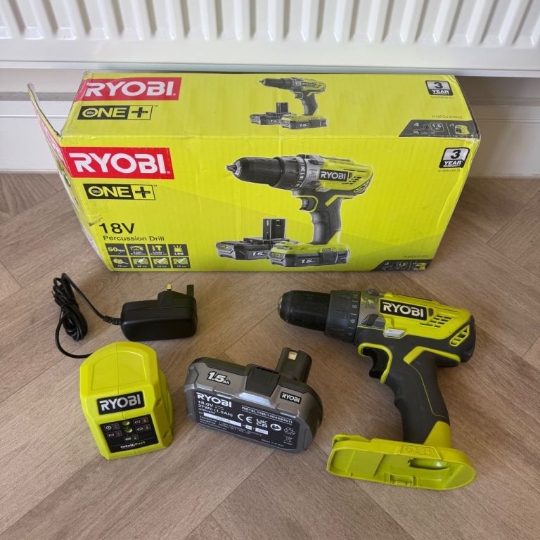 Ryobi 18V Cordless Percussion Drill R18PD3 w/ Battery & Charger 