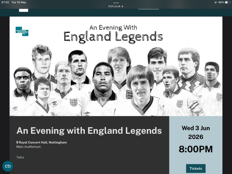 Evening with England legends 