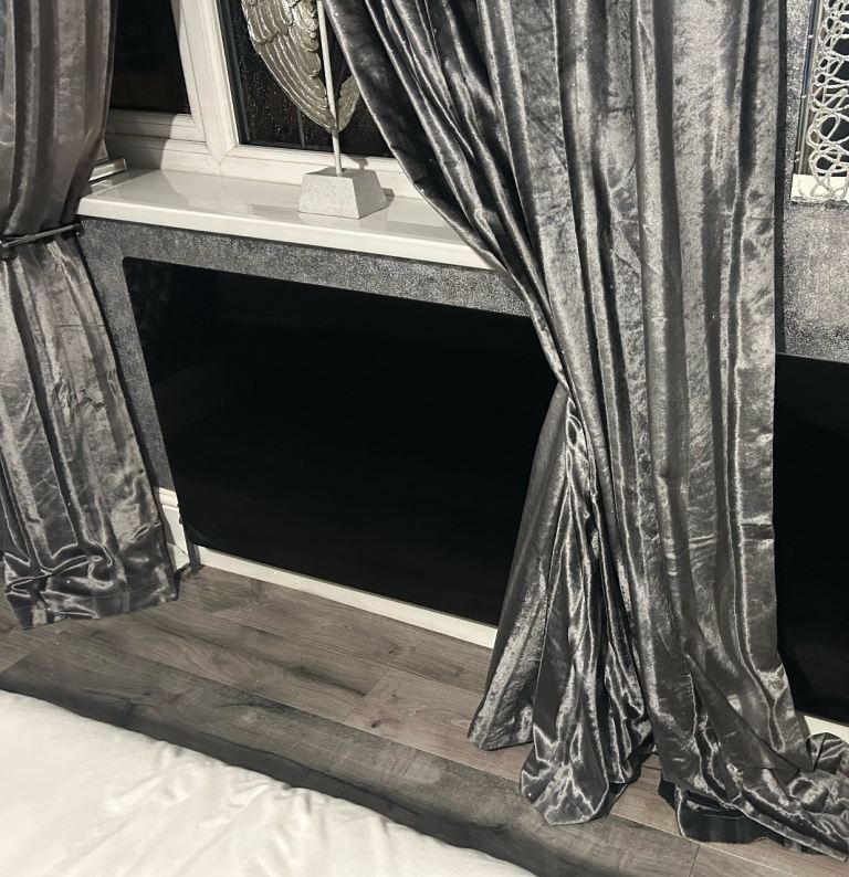 2 glass black radiator covers 