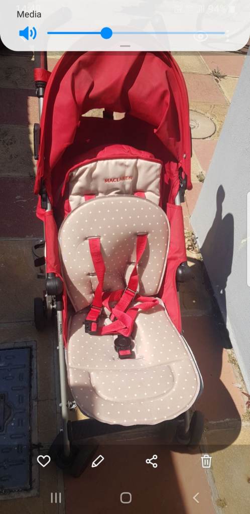 Maclaren Triumph Pushchair Stroller – Red, Good Condition