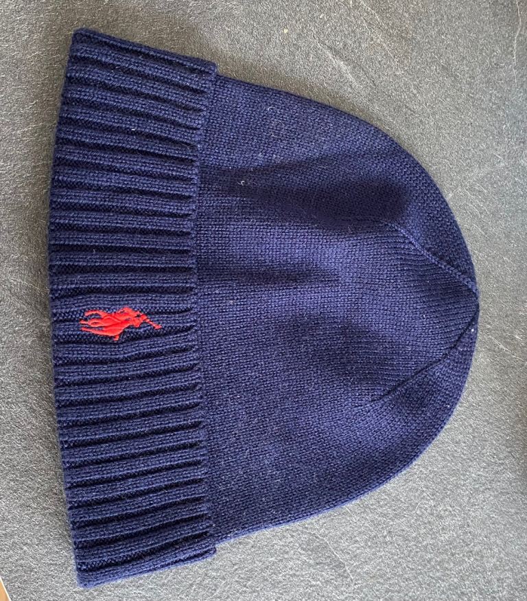 Ralph Lauren navy beanie hat
