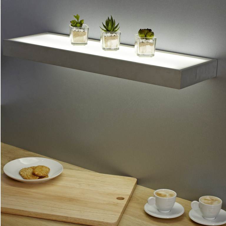 Kitchen glass light up shelves x2 