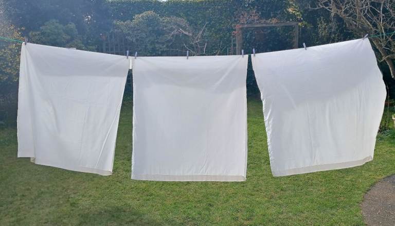 3 x PIECES IVORY CURTAIN LINING