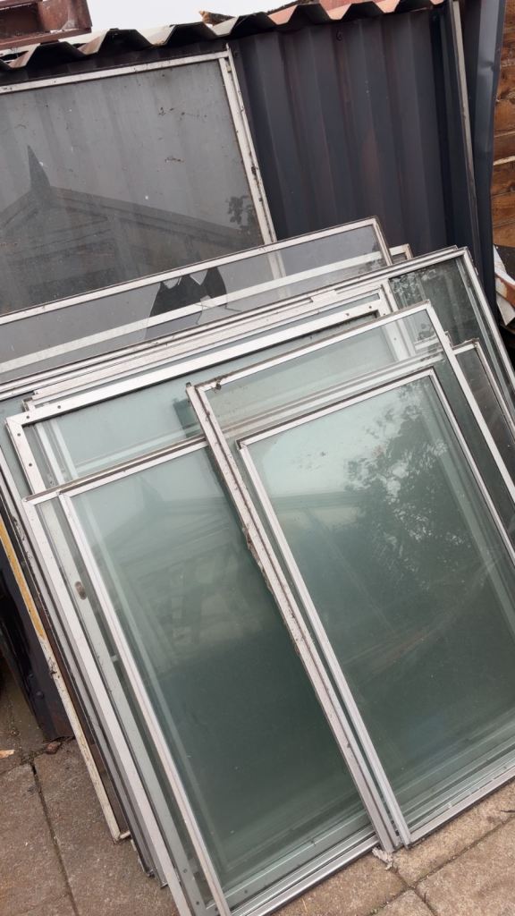 Assorted Aluminium Framed Glass Panels - Fair Condition