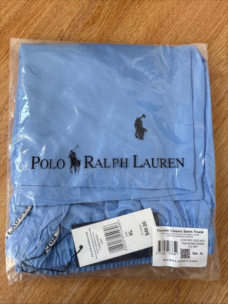 Polo Ralph Lauren Traveler Classic Swim Shorts Light Blue Size XL BNWT