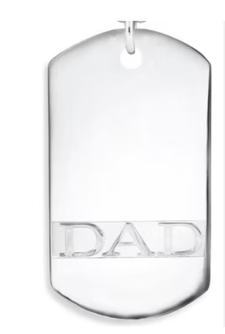 Men's Sterling Silver DAD Dog Tag Pendant Necklace Brand New Father's Day Present