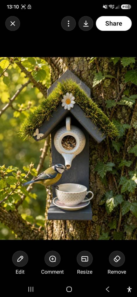 Charming Teapot Bird Feeder with Teacup Perch