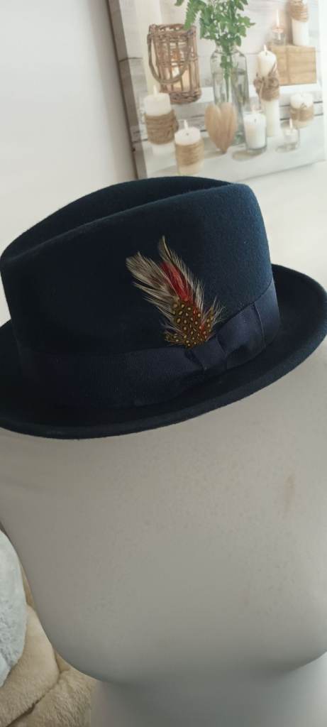 Jaxson and James Fedora/trilbyHat with Feather – Good Condition