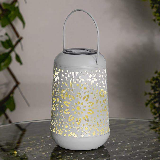 Solar Light Co Hanging Metal Lantern Solar Light Grey Brand New