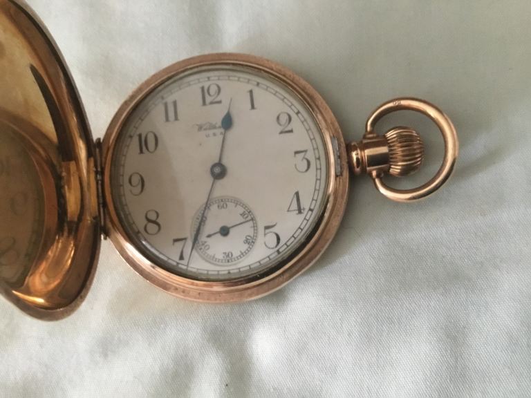 Waltham USA closed face gold pocket watch 