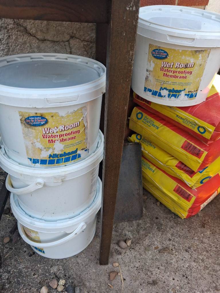 Wet Room Waterproofing Membrane Buckets – Unused