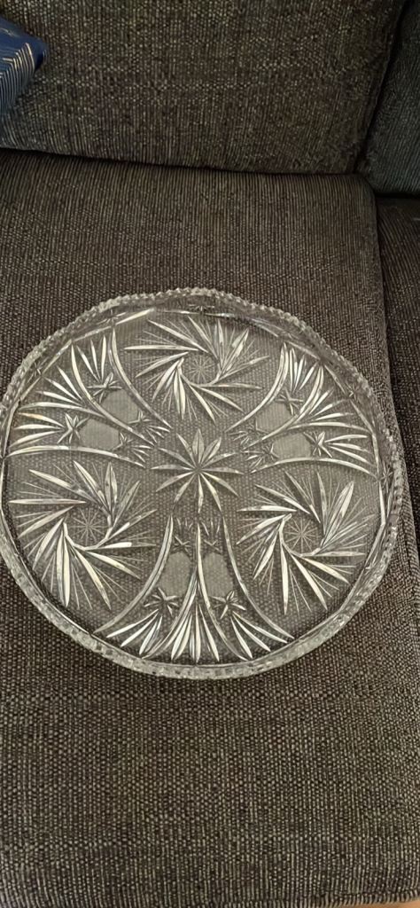 Very large cut glass tray/platter