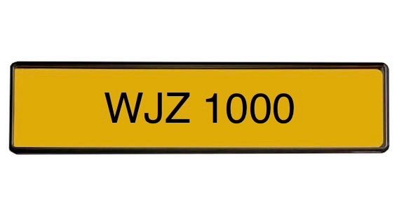 Registration Plate | WJZ 1000