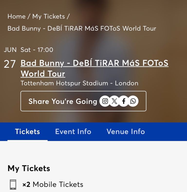 Bad bunny Tickets 