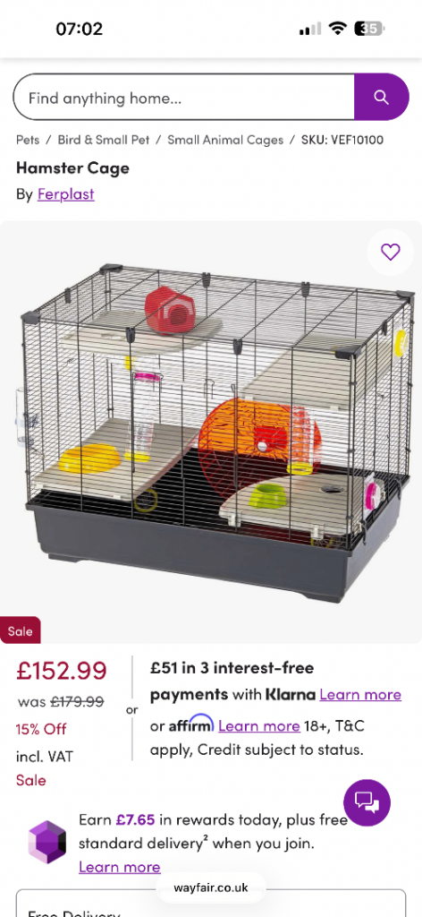 Ferplast Multi-Level Hamster Cage 